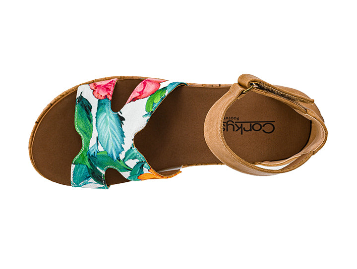 Rom Com White Floral Wedge by Corkys