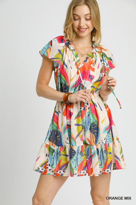 Island Escape Ruffle Mini Dress