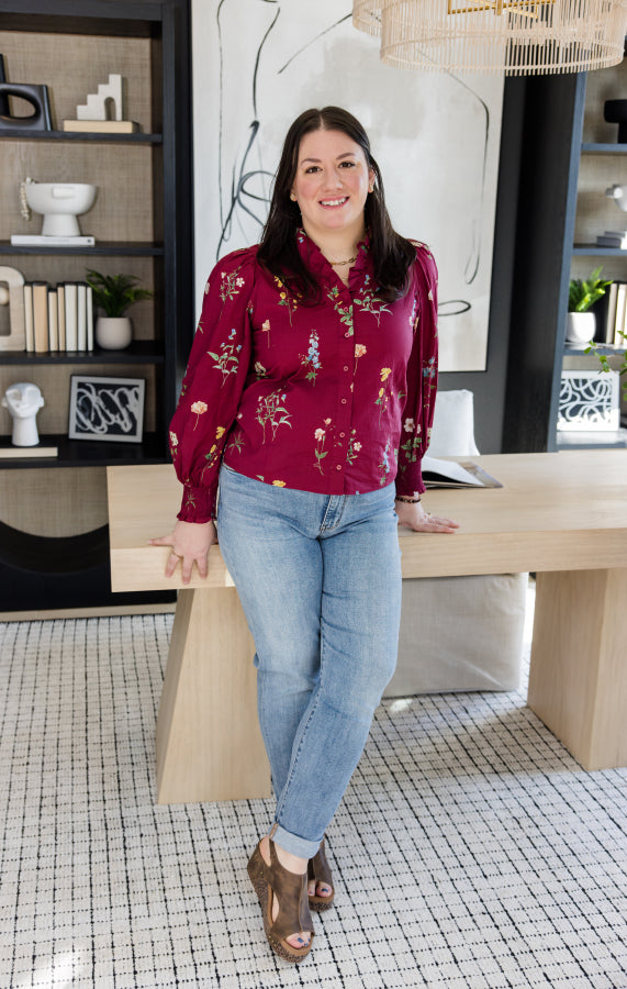 Harvest Bloom Smocked Blouse - Simply Polished Boutique