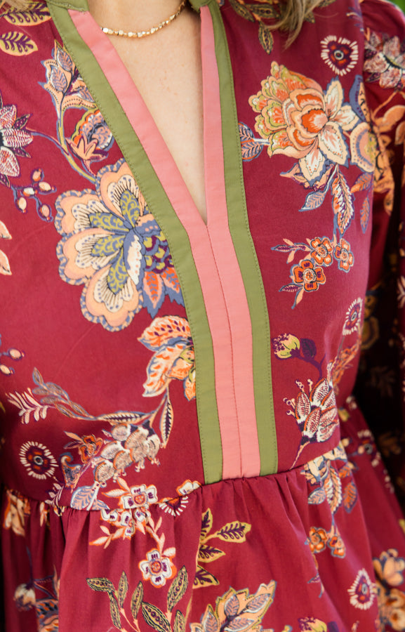 Autumn Flora Peplum Top - Simply Polished Boutique