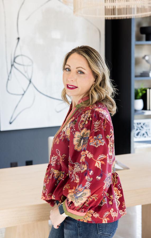 Autumn Flora Peplum Top - Simply Polished Boutique