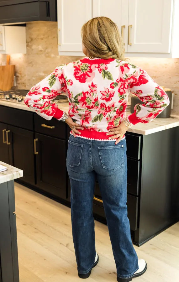 Heirloom Bloom Intarsia Cardigan - Simply Polished Boutique