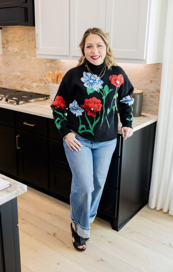 Midnight Garden Stroll Sweater - Simply Polished Boutique