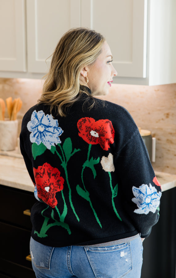 Midnight Garden Stroll Sweater - Simply Polished Boutique