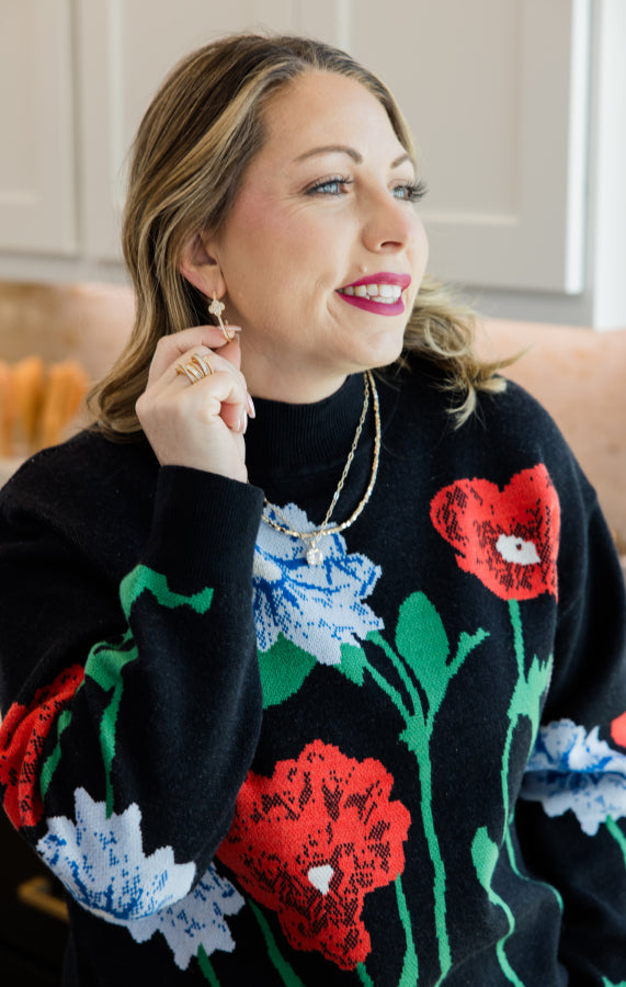 Midnight Garden Stroll Sweater - Simply Polished Boutique