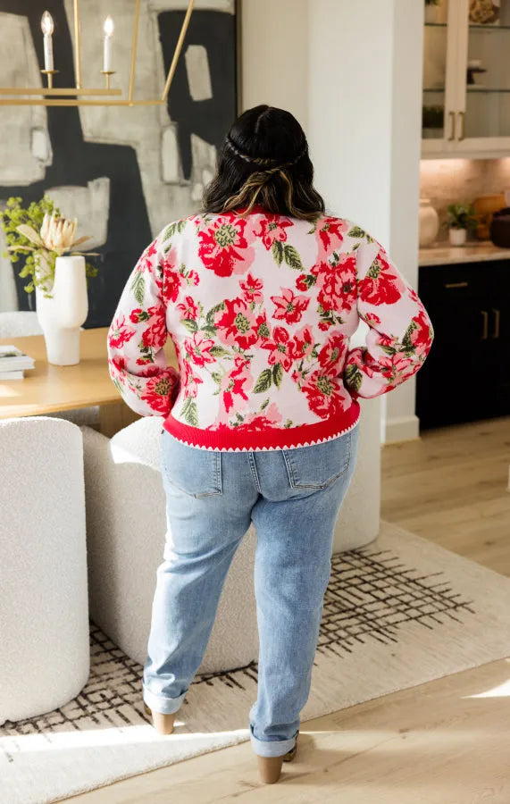 Heirloom Bloom Intarsia Cardigan - Simply Polished Boutique