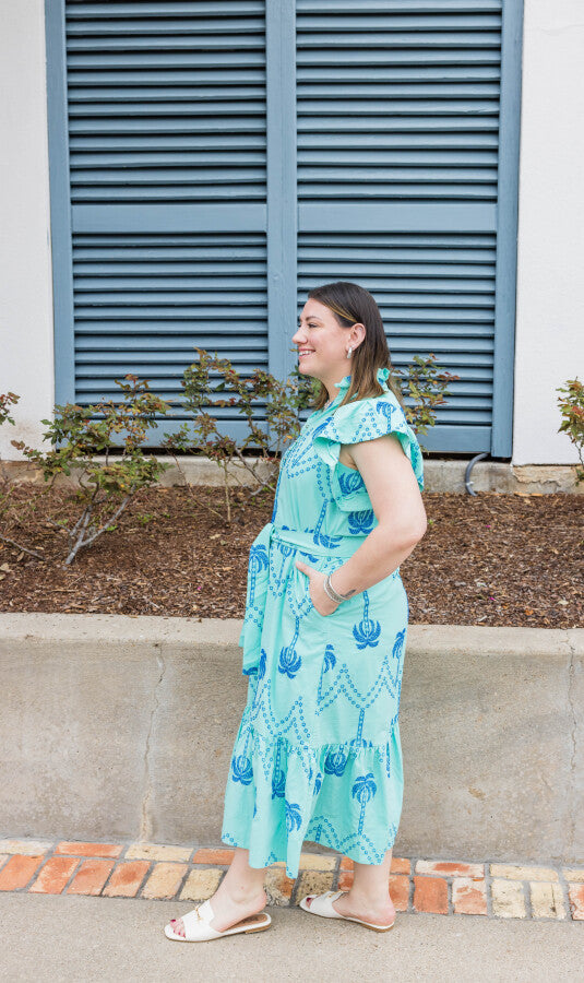 The Azure Bay Flowing Summer Midi Dress - Simply Polished Boutique