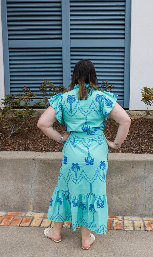 The Azure Bay Flowing Summer Midi Dress - Simply Polished Boutique