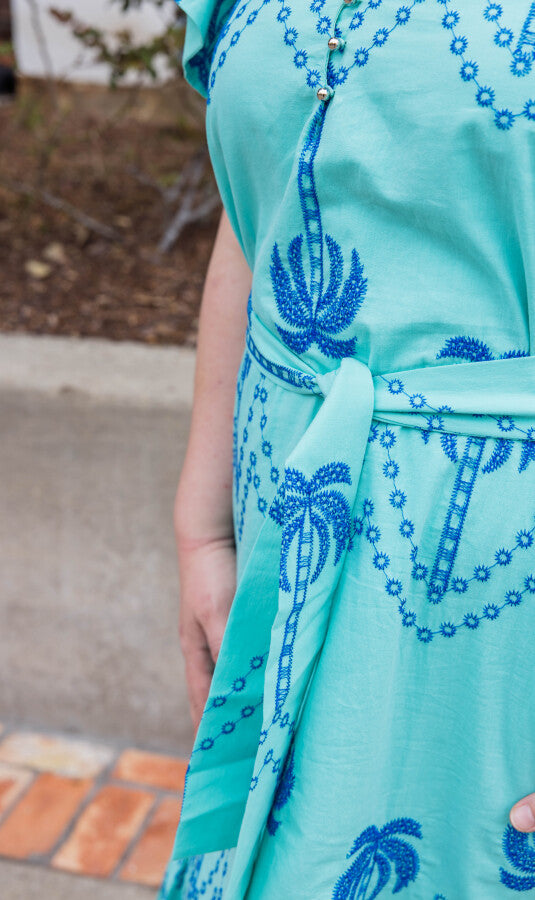 The Azure Bay Flowing Summer Midi Dress - Simply Polished Boutique