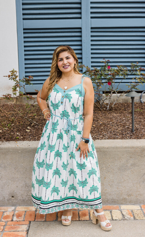 The Palm Haven Tropical Maxi Dress - Simply Polished Boutique