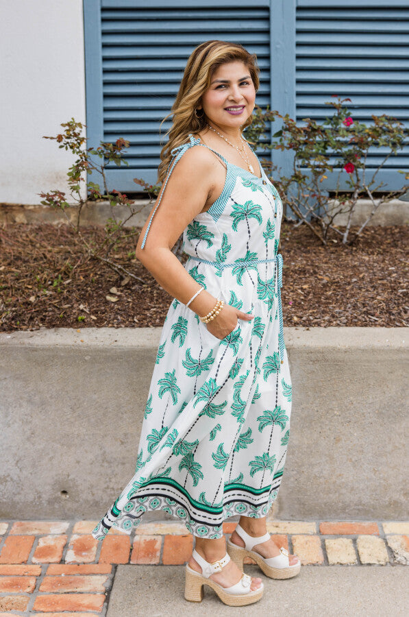 The Palm Haven Tropical Maxi Dress - Simply Polished Boutique