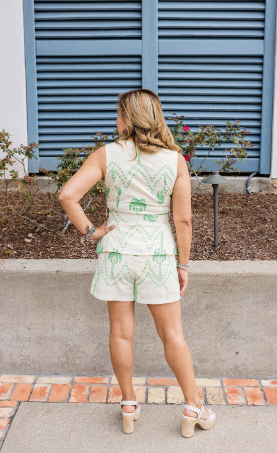 The Palm Grove Chic Belted Top - Simply Polished Boutique