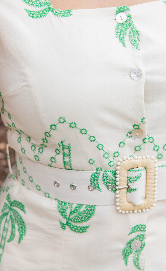 The Palm Grove Chic Belted Top - Simply Polished Boutique
