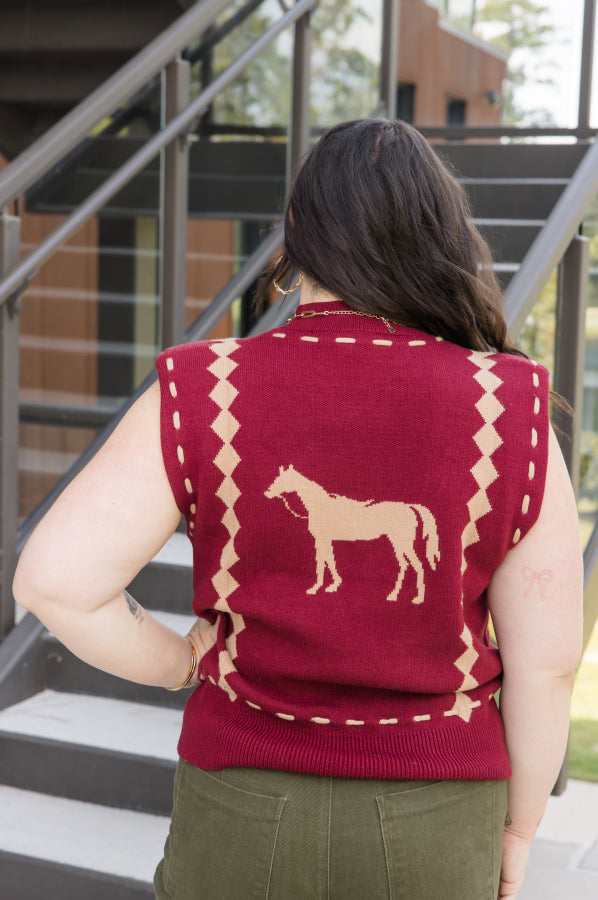 Equestrian Chic Knit Vest