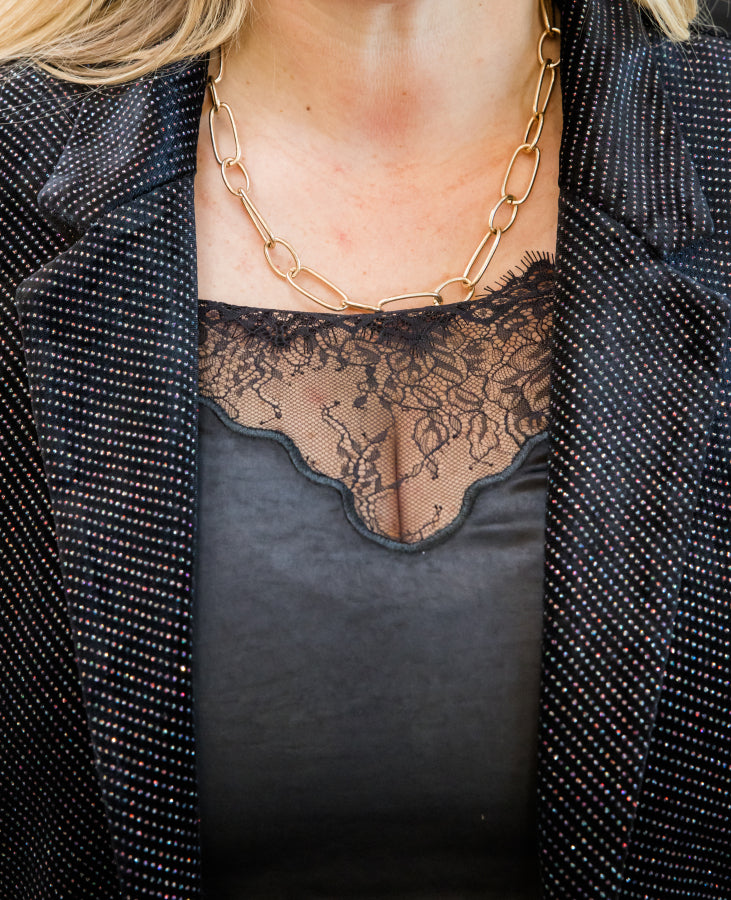 Midnight Muse Glitter Velvet Blazer - Simply Polished Boutique