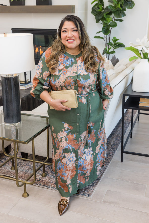 Autumn Petals Midi Dress - Simply Polished Boutique