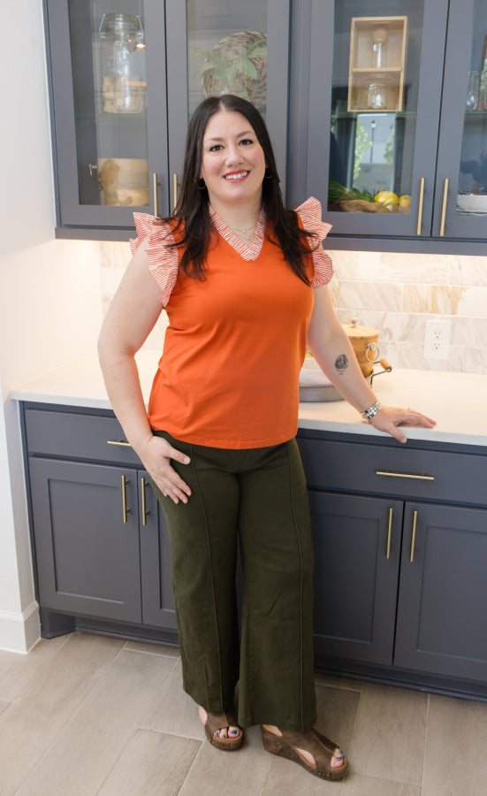 Dakota Striped V-Neck Top