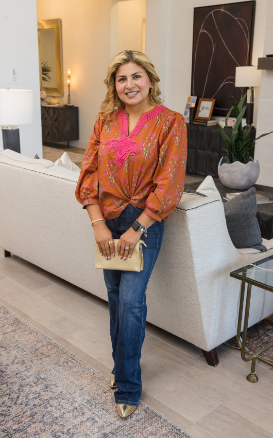 Harvest Bloom Embroidered Top - Simply Polished Boutique