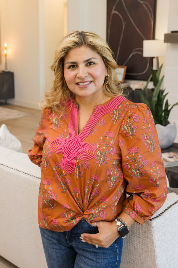 Harvest Bloom Embroidered Top - Simply Polished Boutique