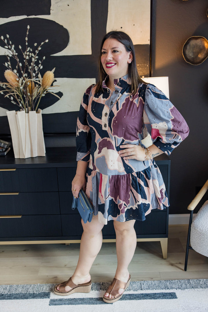 City Muse Eyelet Dress – Black &amp; Grey