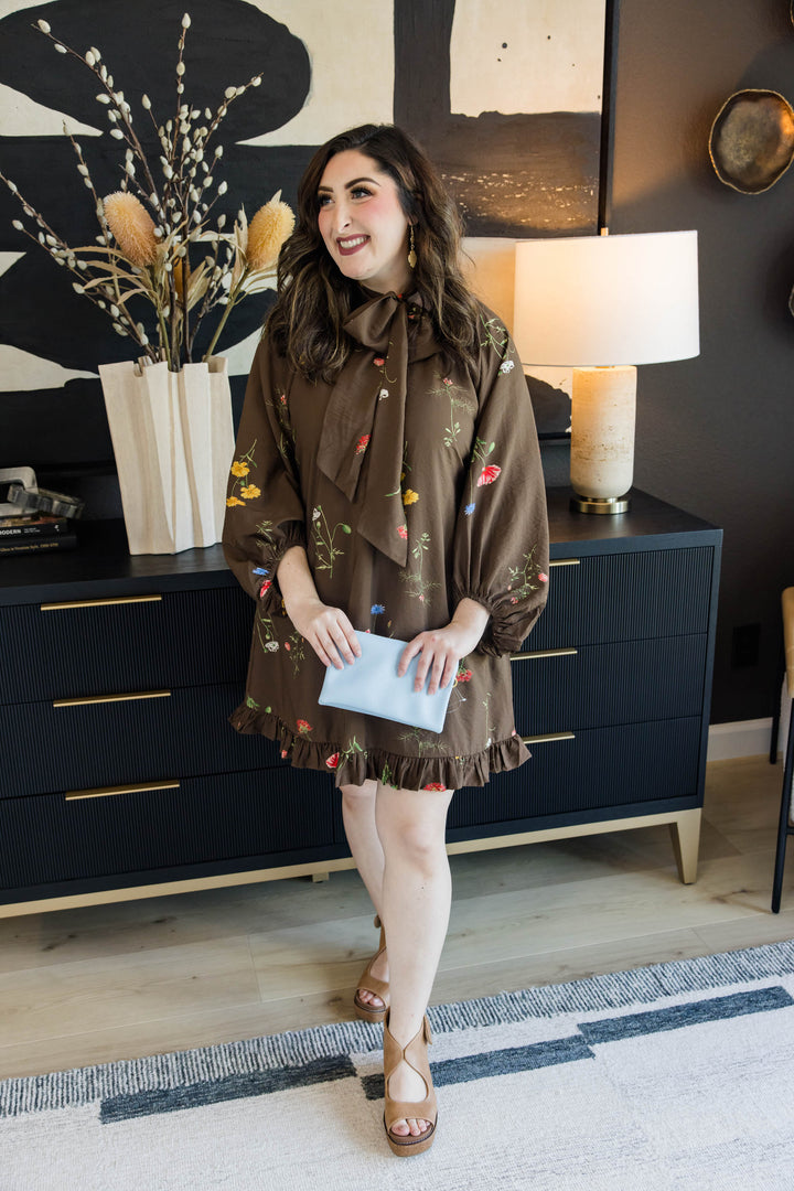 After Hours Floral Dress – Brown