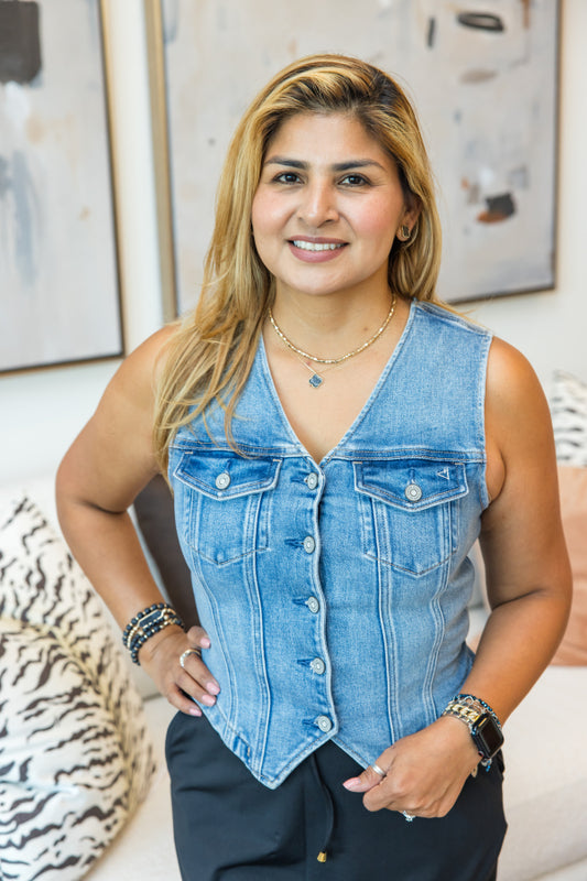 Classic Edge Denim Vest - Simply Polished Boutique