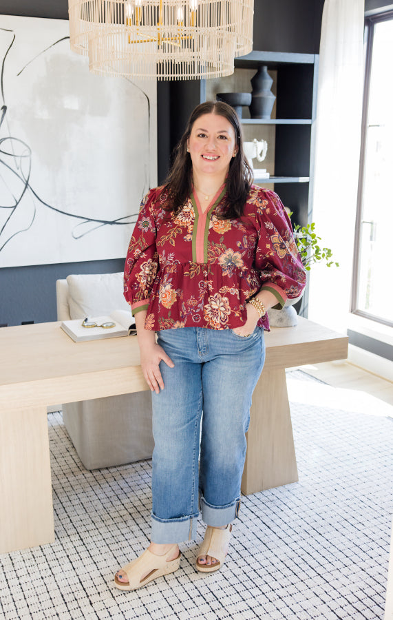 Autumn Flora Peplum Top - Simply Polished Boutique