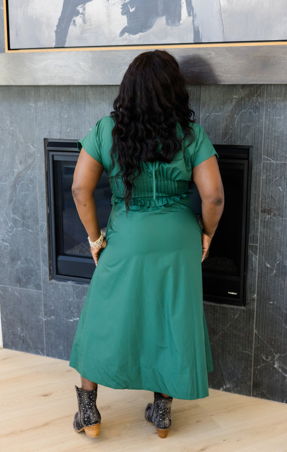 Harvest Lane Smocked Midi Dress - Simply Polished Boutique