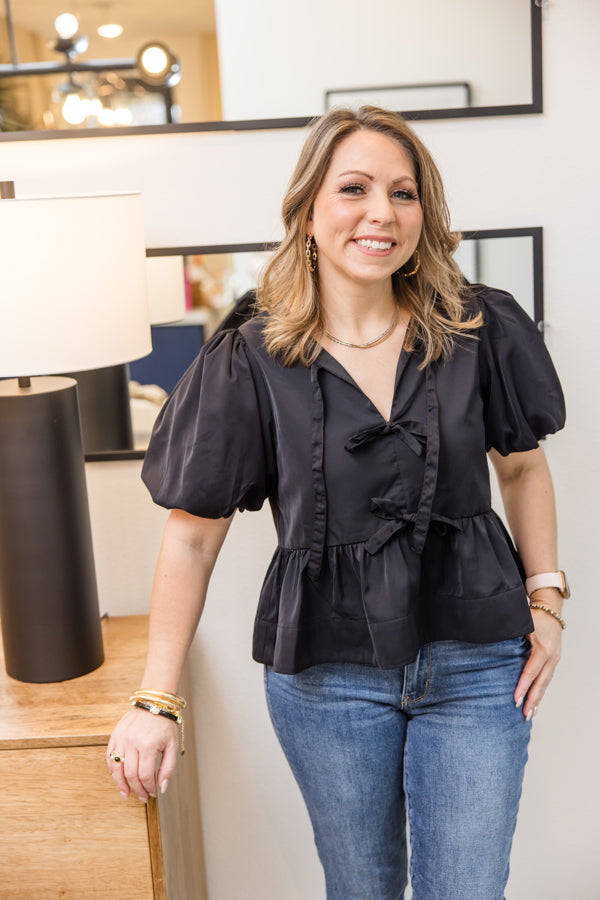 Bow Tie Peplum Top