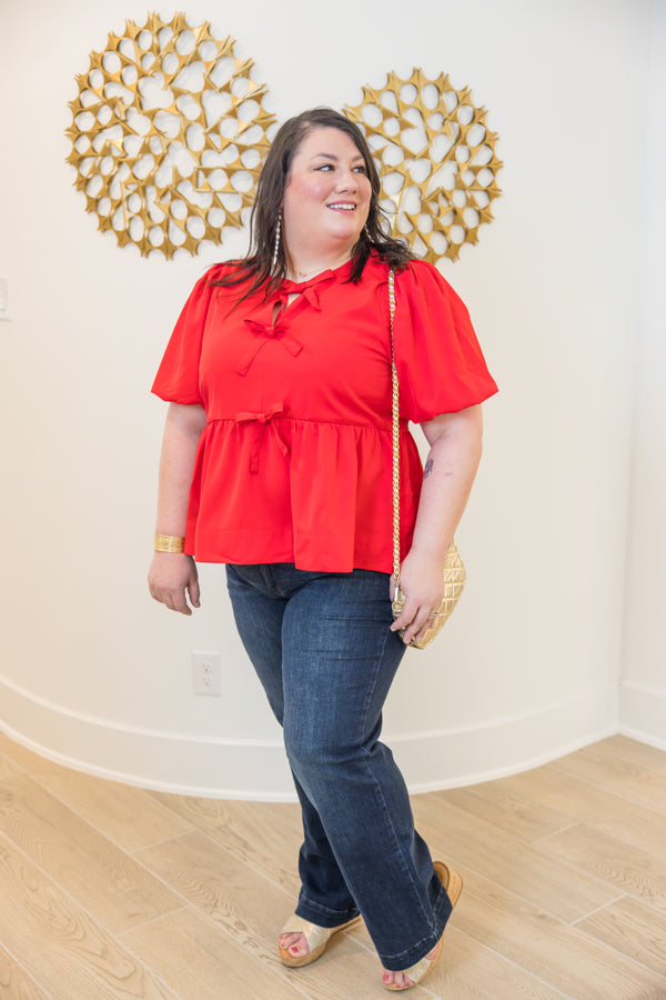 Bow Tie Peplum Top