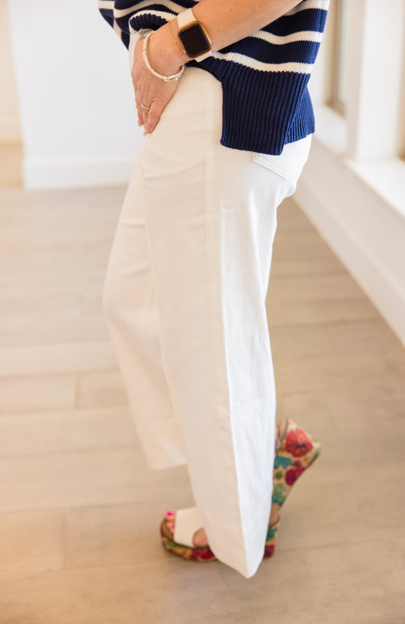 Chic Cuff Wide Leg Pants