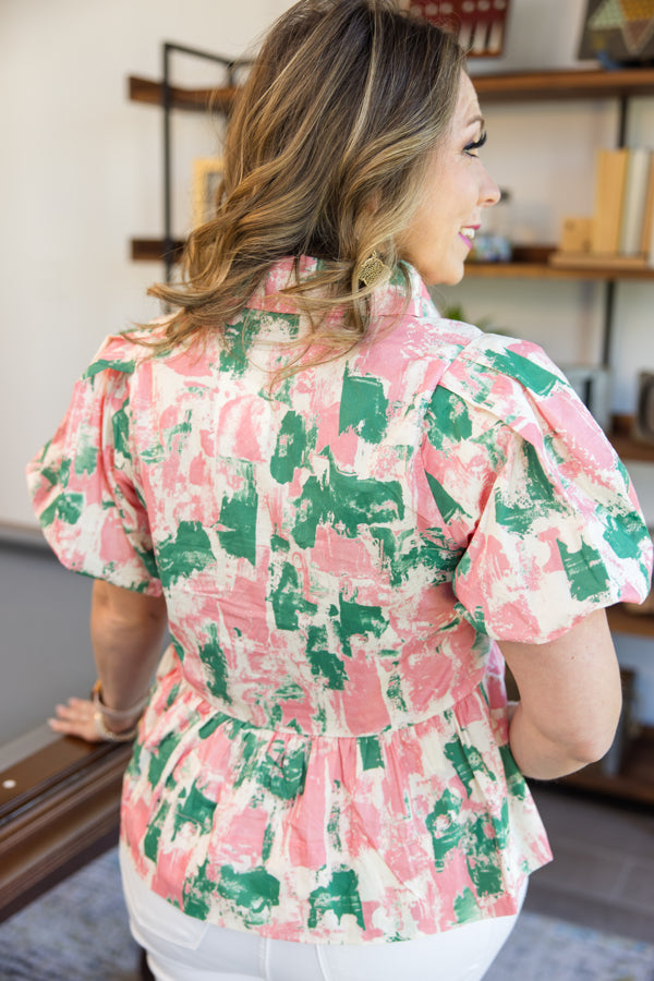 Vibrant Vision Peplum Top