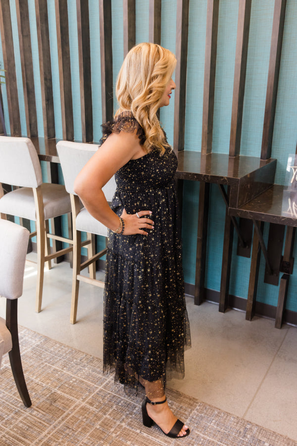 Golden Glow Mesh Dress - Simply Polished Boutique