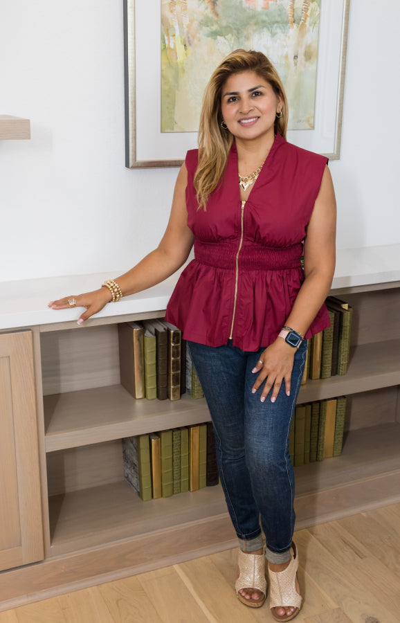 Smocked Chic Peplum Top - Simply Polished Boutique