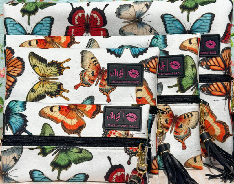 Makeup Junkie Bags - Butterfly Flat Lay (Ready to Ship)