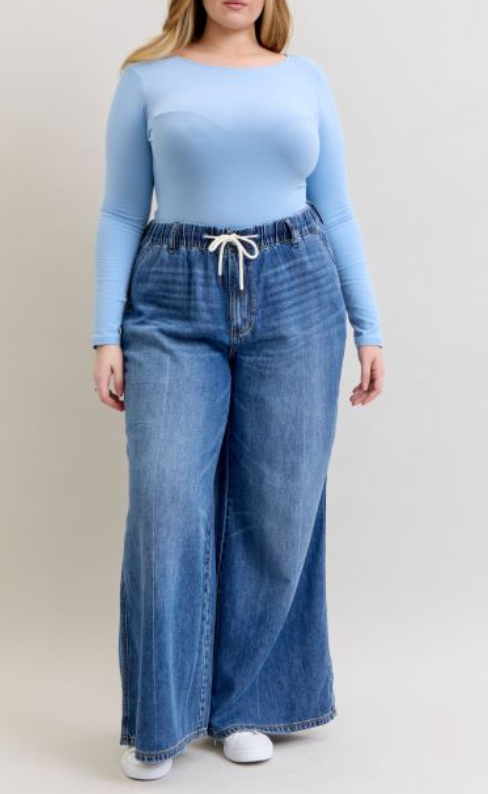 Judy Blue HW Palazzo Featherweight Jeans - Simply Polished Boutique