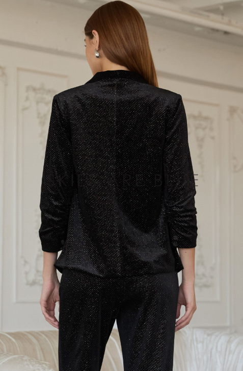 Midnight Muse Embellished Velvet Blazer - Simply Polished Boutique