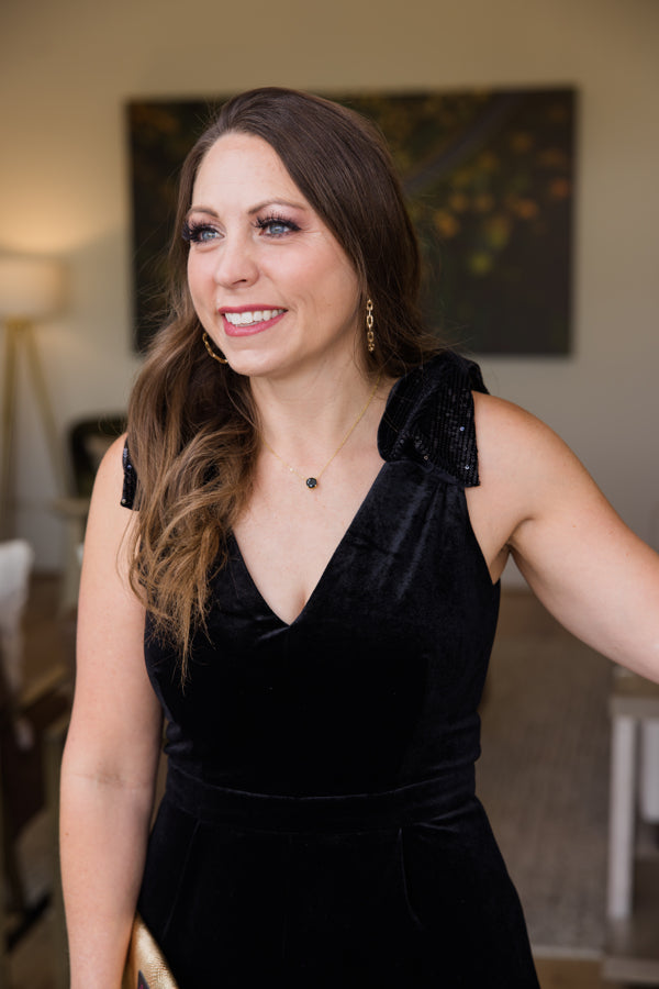 Bow Velvet Jumpsuit