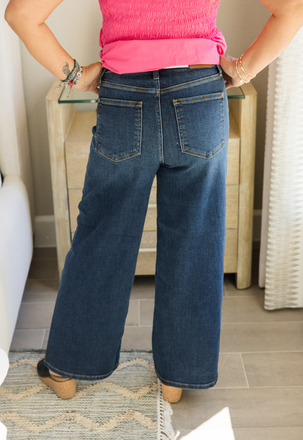 The Sawyer Retro Wide-Leg Jeans by Judy Blue