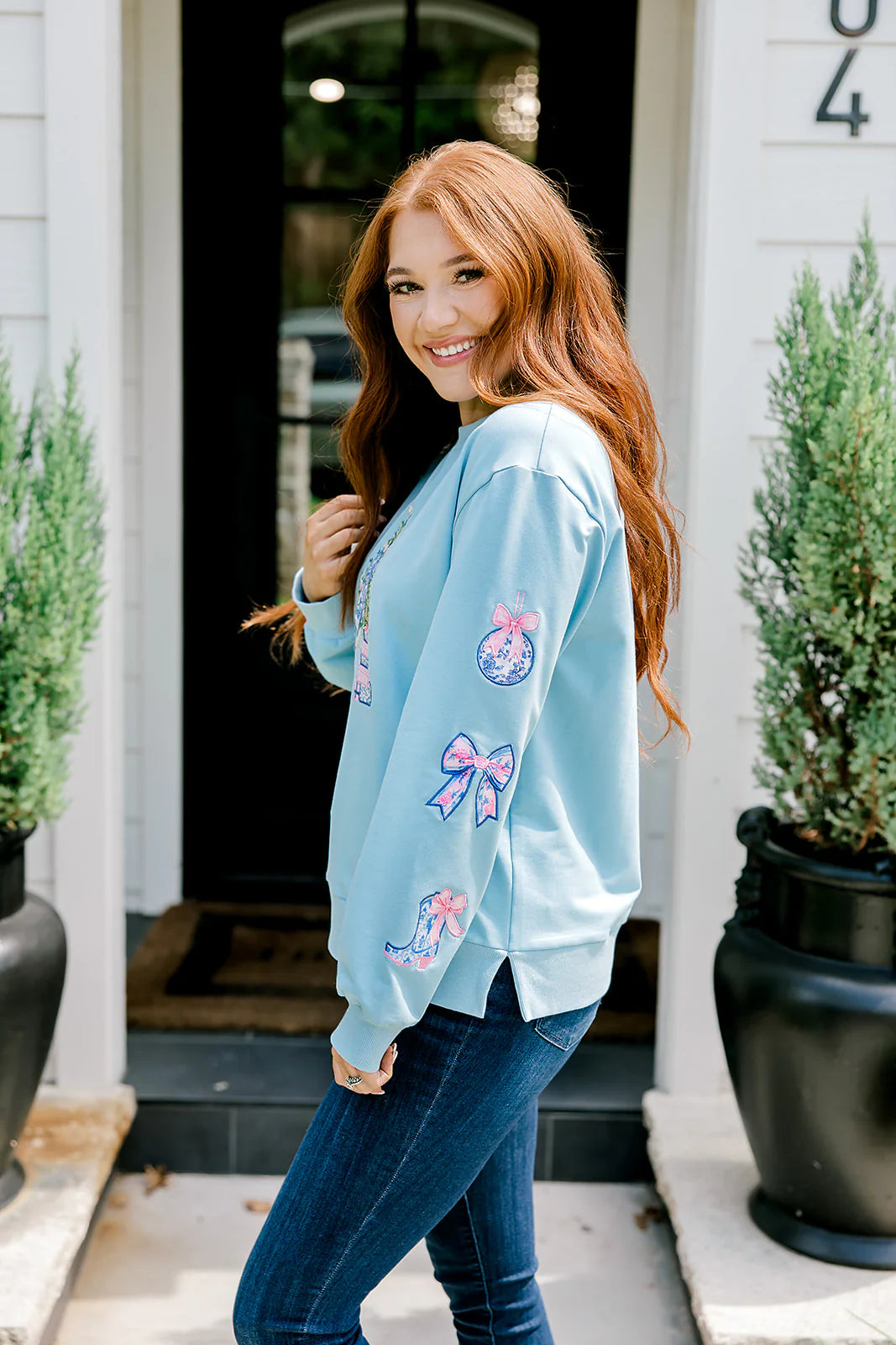 Frosted Noel Embroidered Sweatshirt