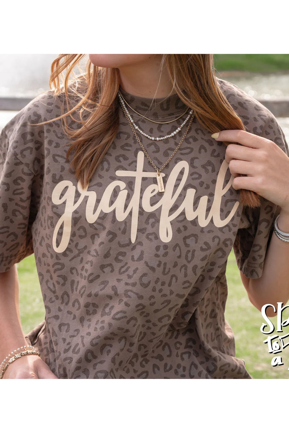 Grateful on Animal Print Tee