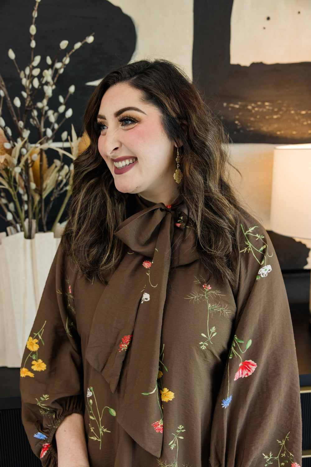 After Hours Floral Dress – Brown - Simply Polished Boutique