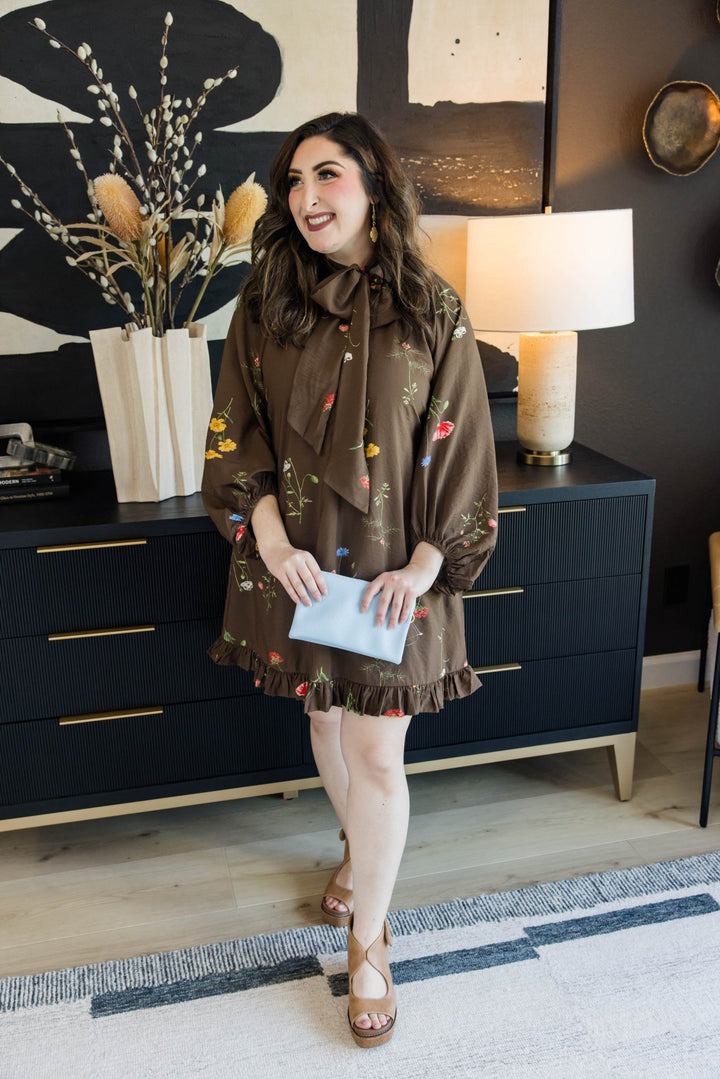 After Hours Floral Dress – Brown - Simply Polished Boutique