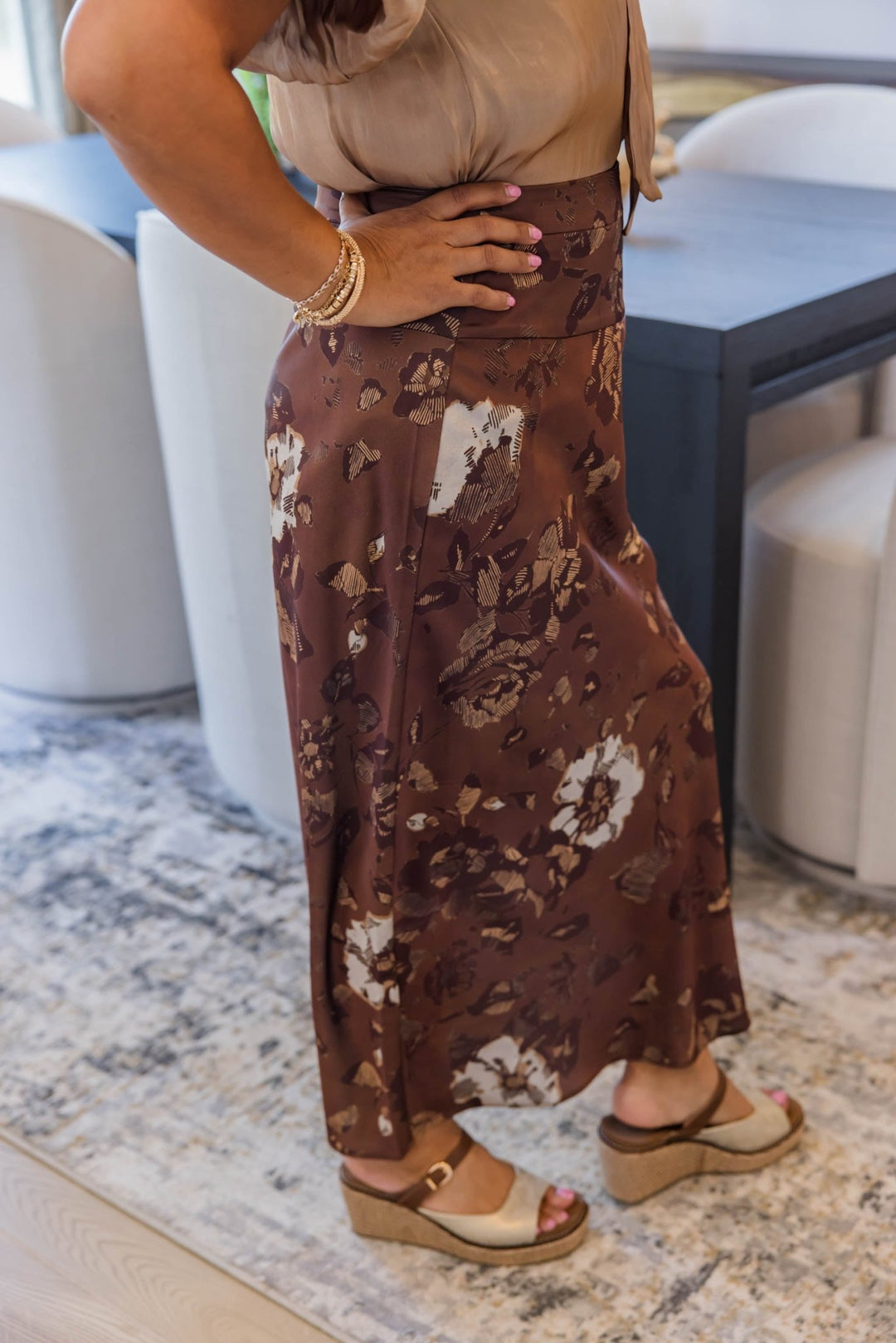 Autumn Muse Floral Skirt - Simply Polished Boutique