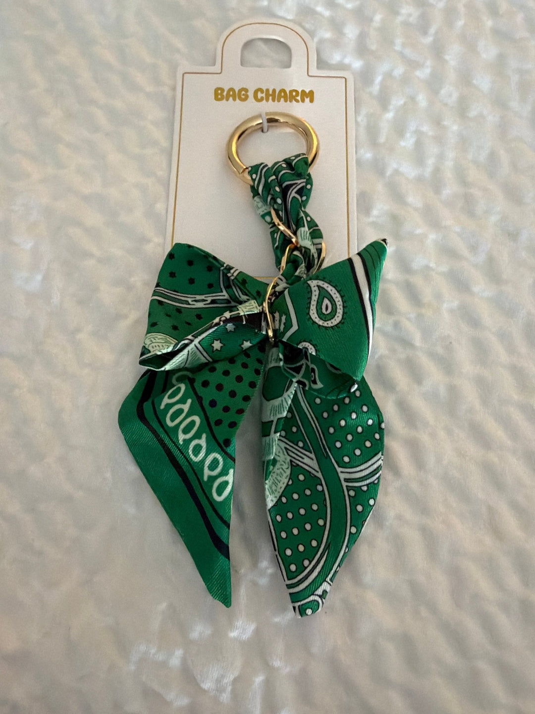 Bandana Bow Bag Charm - Simply Polished Boutique