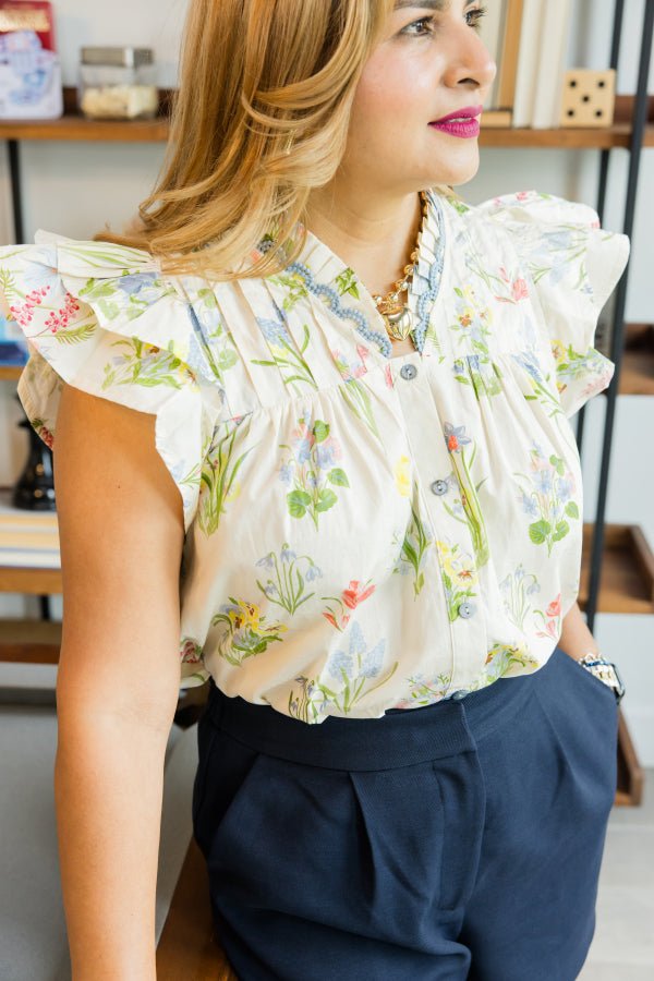 Beyond Ruffle Neck Top - Simply Polished Boutique