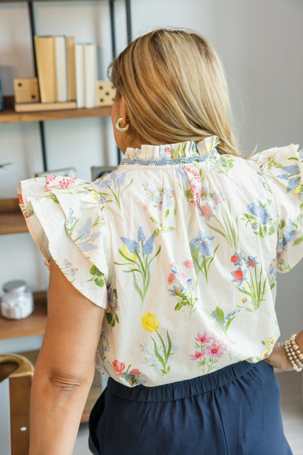 Beyond Ruffle Neck Top - Simply Polished Boutique