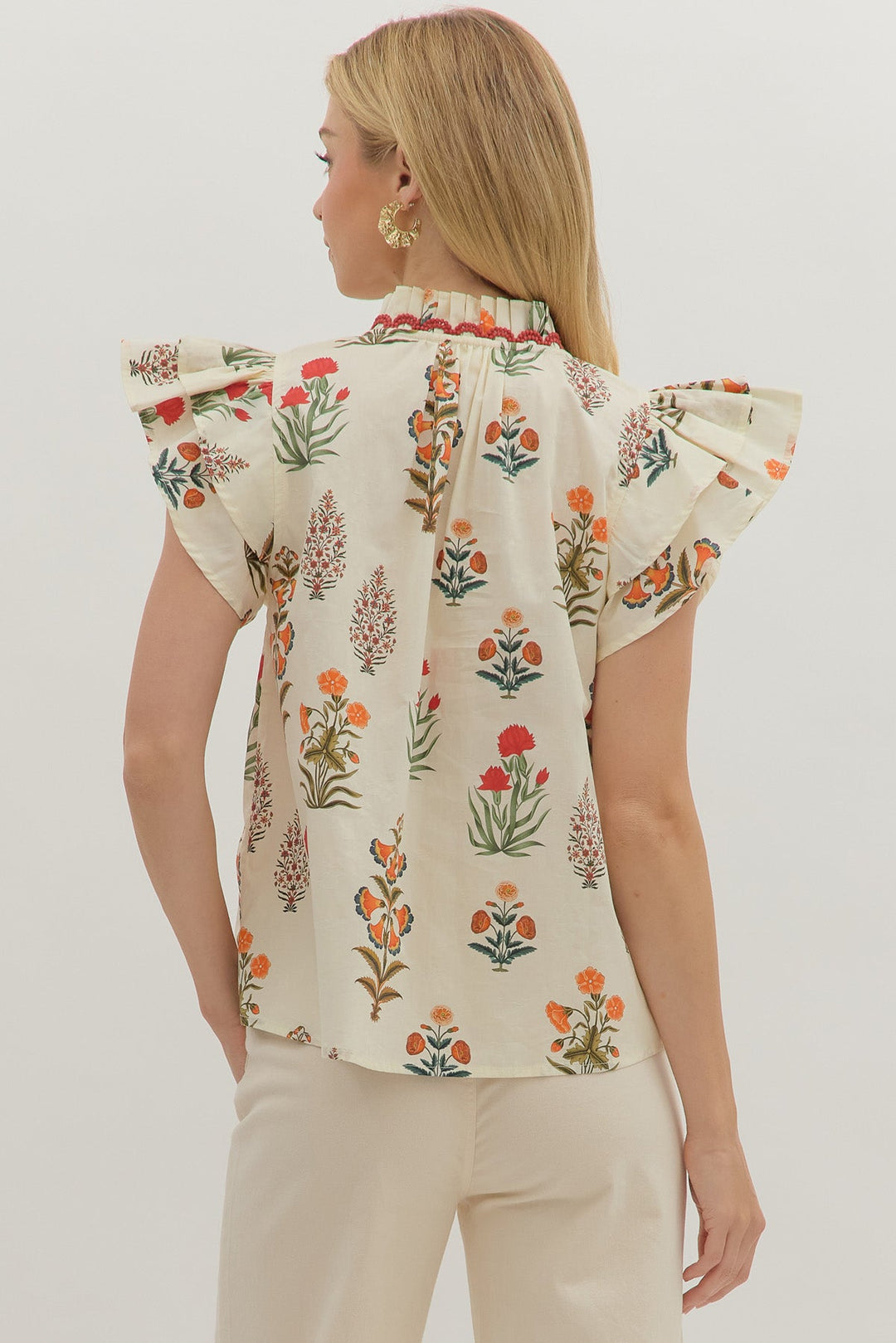 Beyond Ruffle Neck Top - Simply Polished Boutique