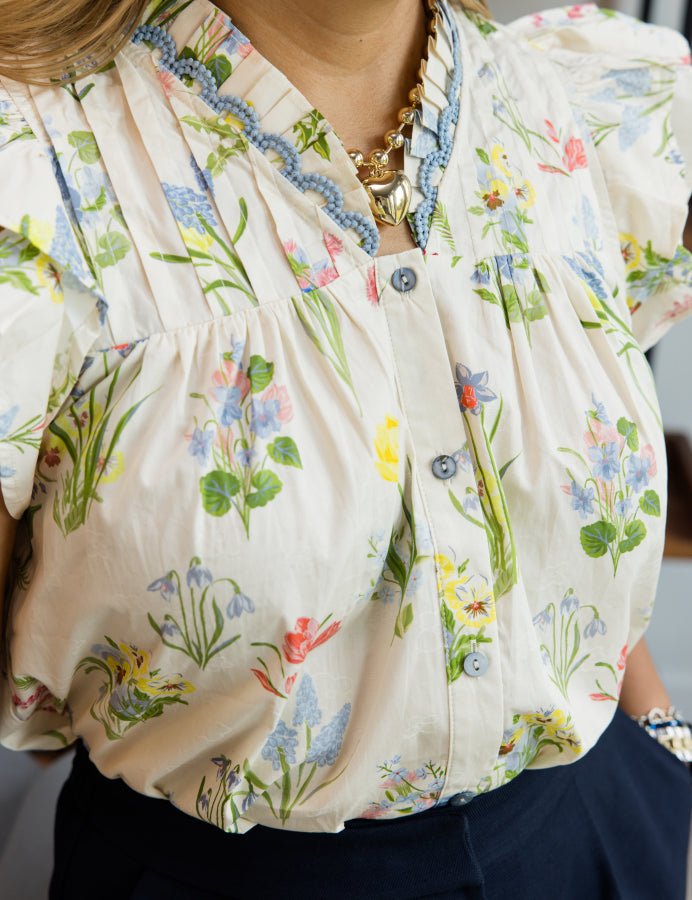 Beyond Ruffle Neck Top - Simply Polished Boutique