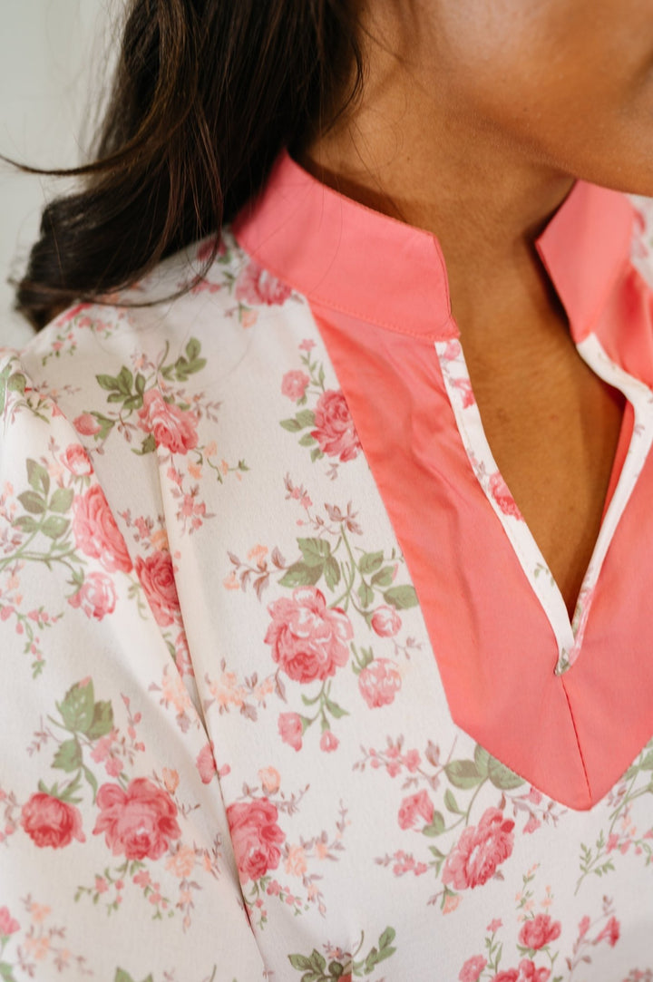 Blooming Season Split Neck Floral Blouse - Simply Polished Boutique